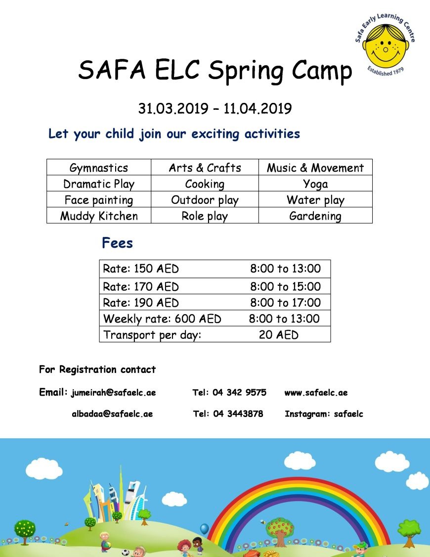 Spring Camp in Dubai | Safa ELC Spring Camp in Dubai | Safa ELC